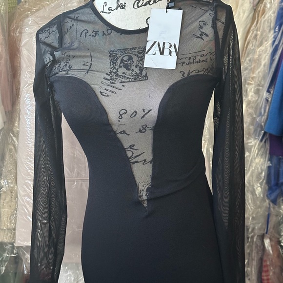 Zara combination knit black dress - Picture 1 of 10